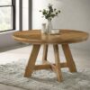 Danvers Round 54-inch Wood Dining Table Brown Oak