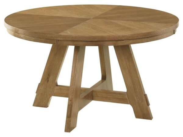 Danvers Round 54-inch Wood Dining Table Brown Oak