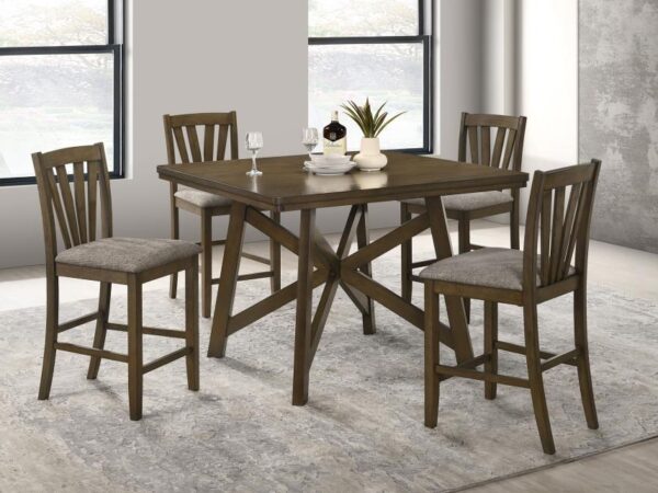Canfield 5-piece 47-inch Counter Height Dining Set Brown