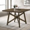 Canfield 47-inch Square Counter Height Dining Table Brown