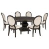 Twyla 7-piece Round Wood Dining Room Table Set Dark Cocoa