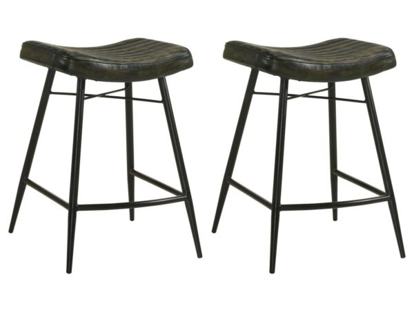 Bayu Leather Upholstered Counter Stool Espresso (Set of 2)