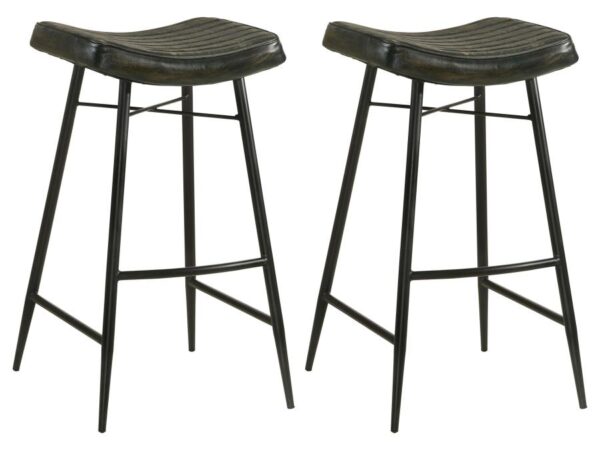 Bayu Leather Upholstered Bar Stool Espresso (Set of 2)