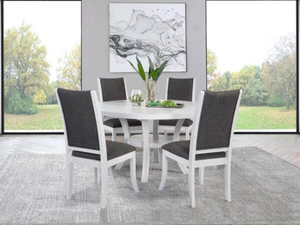 Judd 5-piece 54-inch Round Wood Dining Table Set Pearl White