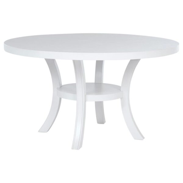 Judd 5-piece 54-inch Round Wood Dining Table Set Pearl White
