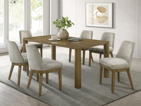 Castlewood 7-piece 71-inch Rectangular Dining Set Brown Oak