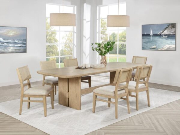 Kailani 7-piece Rectangular Wood Dining Table Set Beige Oak