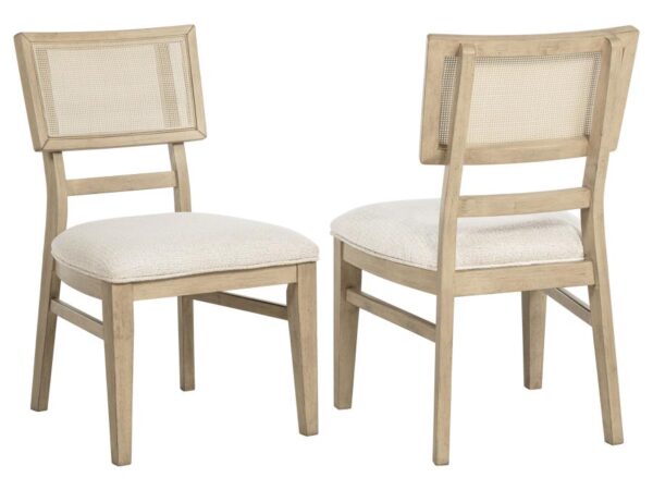 Kailani Rattan Cane Dining Side Chair Beige Oak (Set of 2)