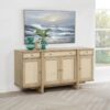Kailani 4-door Cane Sideboard Buffet Cabinet Beige Oak