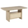 Kailani Cane Counter Height Storage Dining Table Beige Oak