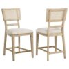 Kailani Rattan Cane Counter Side Chair Beige Oak (Set of 2)