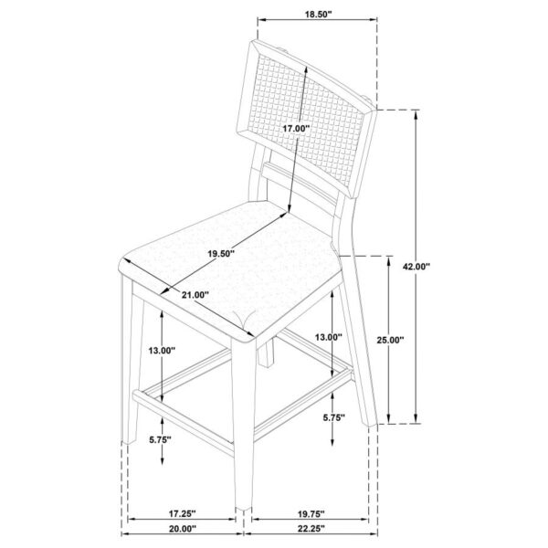 Kailani Rattan Cane Counter Side Chair Beige Oak (Set of 2)
