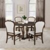 Landon 5-piece 60-inch Round Dining Table Set Rich Brown