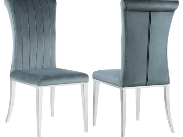 Beaufort Upholstered Dining Side Chair Steel Grey (Set of 2)