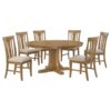 Hartville 7-piece Round Dining Table Set Natural Light Brown