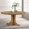 Hartville 60-inch Round Dining Table Natural Light Brown