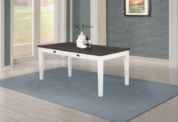 Kingman 72-inch 4-drawer Dining Table Distressed White