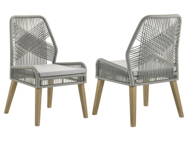 Nakia Woven Rope Dining Side Chairs Grey (Set of 2)
