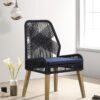 Nakia Woven Rope Dining Side Chairs Dark Navy (Set of 2)