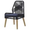 Nakia Woven Rope Dining Side Chairs Dark Navy (Set of 2)