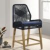 Nakia Woven Rope Counter Chair with Cushion Navy (Set of 2)