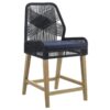 Nakia Woven Rope Counter Chair with Cushion Navy (Set of 2)