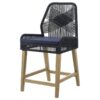 Nakia Woven Rope Counter Chair with Cushion Navy (Set of 2)
