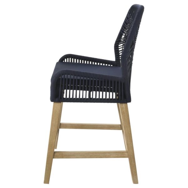 Nakia Woven Rope Counter Chair with Cushion Navy (Set of 2)