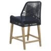 Nakia Woven Rope Counter Chair with Cushion Navy (Set of 2)