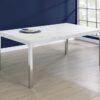 Athena Rectangular 64-inch Faux Marble Dining Table Chrome