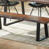 Ditman Live Edge Wood Dining Bench Grey Sheesham