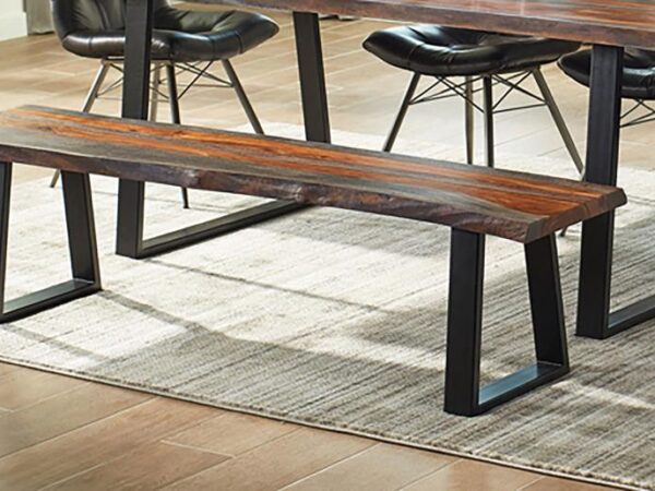 Ditman Live Edge Wood Dining Bench Grey Sheesham