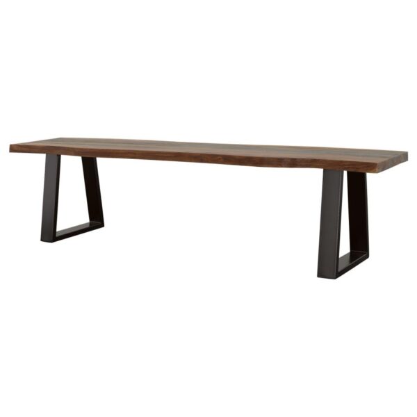 Ditman Live Edge Wood Dining Bench Grey Sheesham