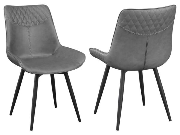 Brassie Upholstered Swivel Dining Side Chair Grey (Set of 2)