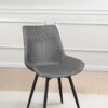 Brassie Upholstered Swivel Dining Side Chair Grey (Set of 2)