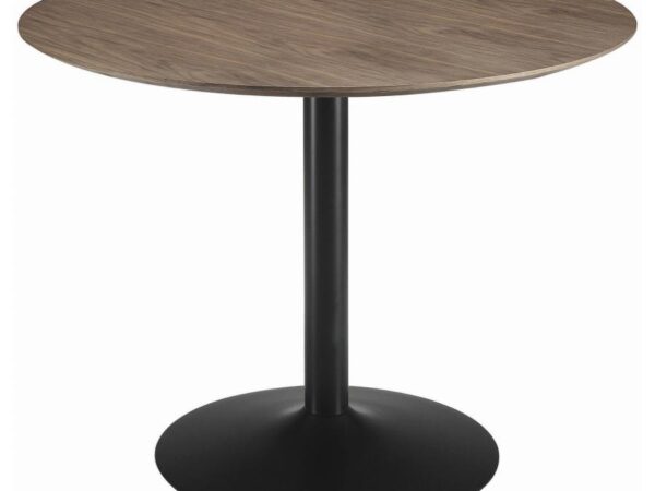 Cora Round 40-inch Wood Top Dining Table Brown Walnut