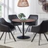 Cora Round 40-inch Wood Top Dining Table Brown Walnut