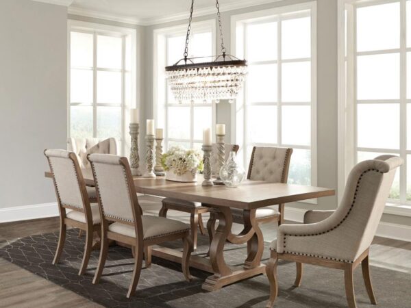 Brockway 7-piece Extension Leaf Dining Set Barley Brown