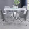 Abby 5-piece Round Dining Table Set White High Gloss
