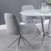 Abby Fabric Upholstered Swivel Dining Arm Chair Light Grey