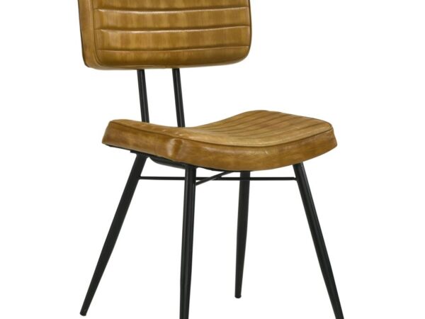 Misty Leather Upholstered Dining Side Chair Camel (Set of 2)