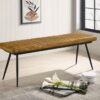 Misty Leather Upholstered Dining Bench Antique Camel