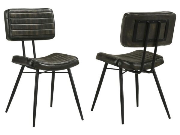 Misty Leather Upholstered Dining Chair Espresso (Set of 2)