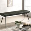 Misty Leather Upholstered Dining Bench Antique Espresso