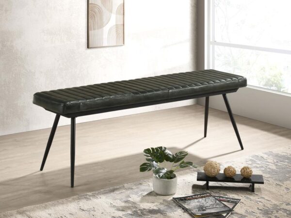 Misty Leather Upholstered Dining Bench Antique Espresso