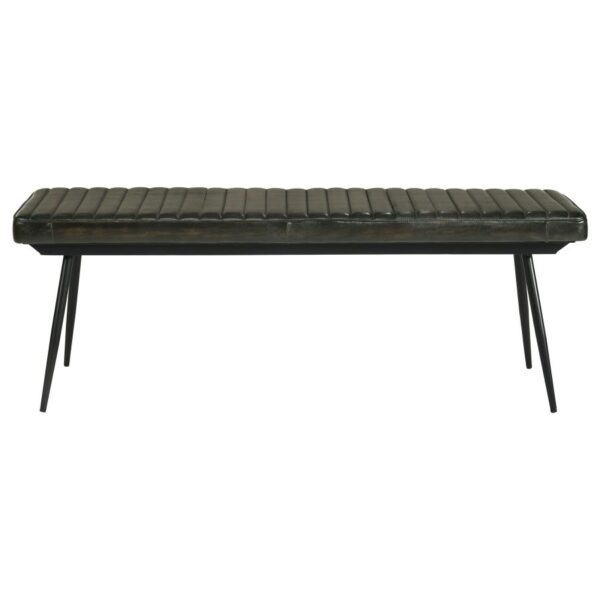 Misty Leather Upholstered Dining Bench Antique Espresso