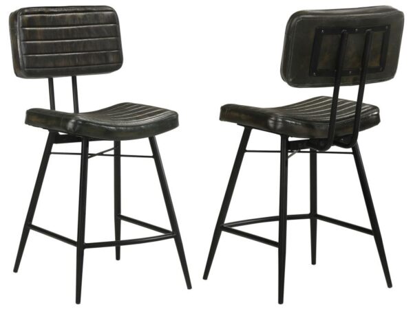 Partridge Leather Counter Chair Antique Espresso (Set of 2)