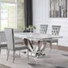 Kerwin 5-piece Rectangular Dining Table Set Grey and Chrome