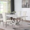 Kerwin 5-piece Rectangular Dining Table Set White and Chrome