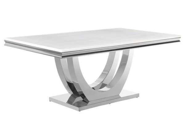 Kerwin Rectangular 71-inch Stone Top Dining Table White
